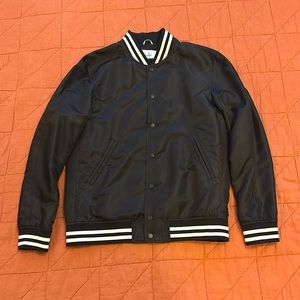 Reigning Champ Varsity Bomber Jacket (Black, Large)